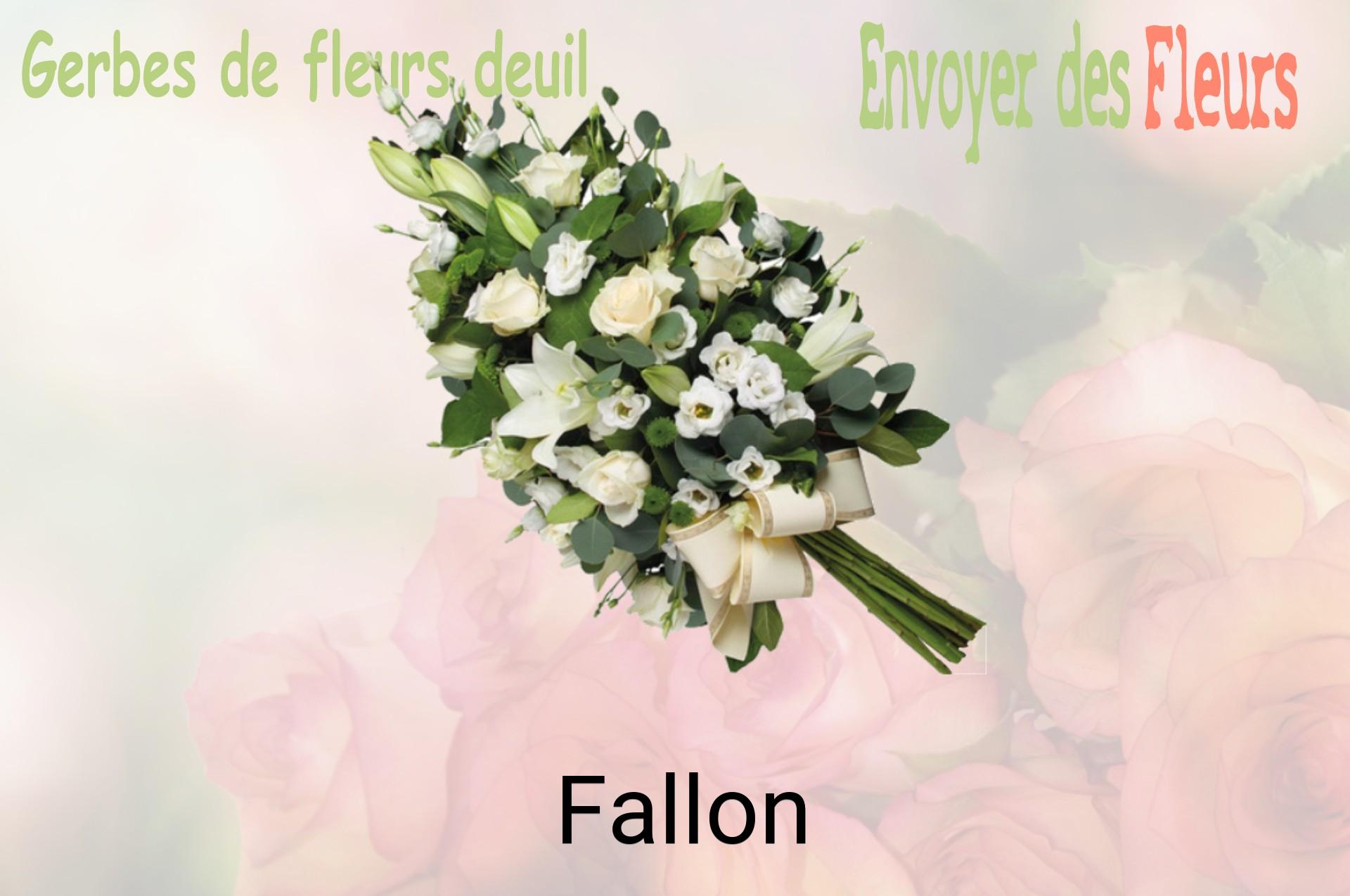 Gerbe de fleurs de deuil livrée à Fallon